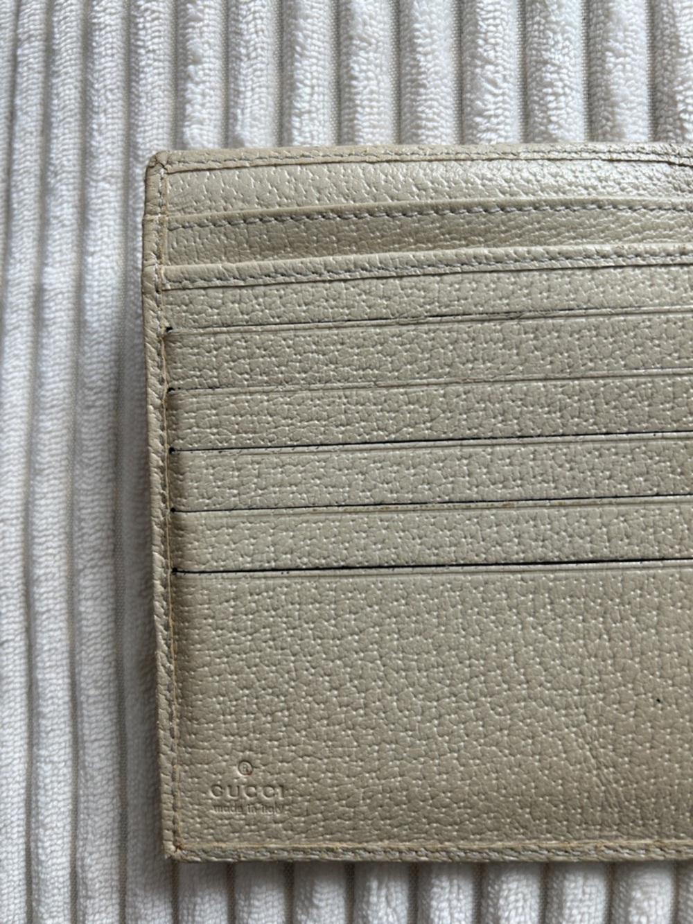 7008. Authentic Gucci Beige & Brown MonoCompact Wallet w/Gold Hardware. - Picture 7 of 11